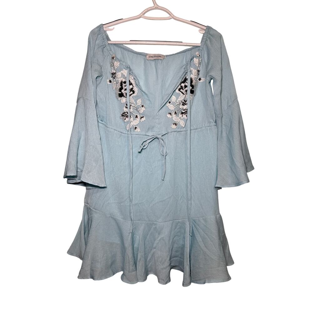 Luna Tuccini floral flowy mini dress womens‎ small bohemian fairy boho festival